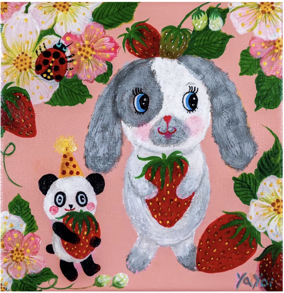 澤田弥生 作品「二人で半分こ」